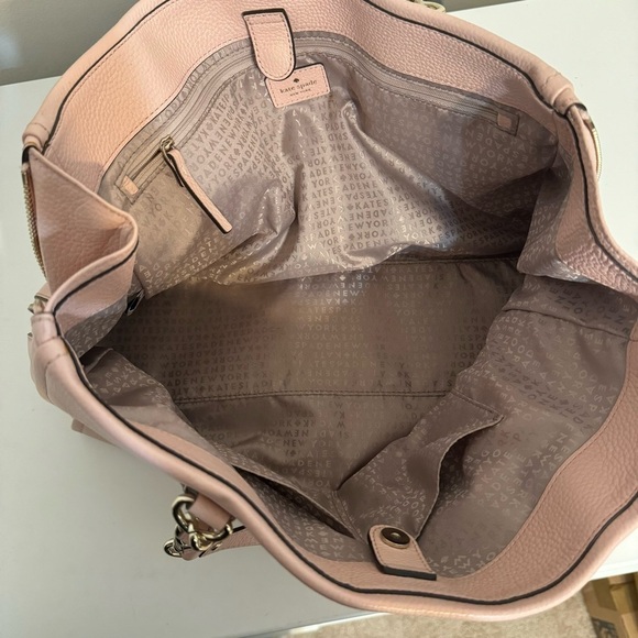 Kate Spade Andee Cobble Hill Leather Rose Smoke Satchel Bag - Picture 7 of 8